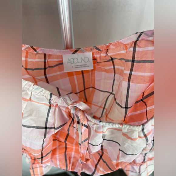 Abound SQUARE NECK YARN DYE TOP IN CORAL PINK Size Large NWT - Picture 3 of 11